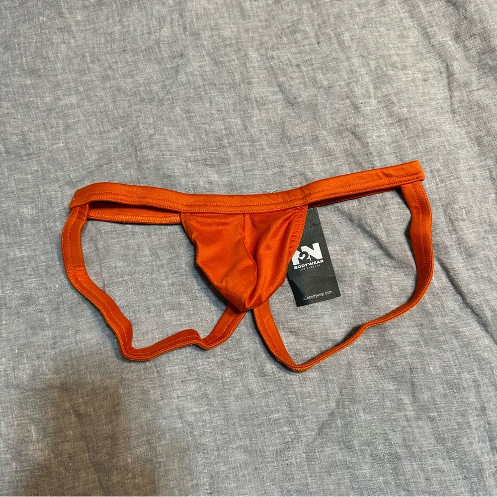 N2N Bodywear Bright Orange Jockstrap Size Large NWT